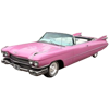 Classic pink cadillac convertible