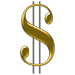 Gold game play achievement of a dollar sign