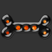 25,000 Dog Fights Won Firey orange fusion game play achievement of a dog bone