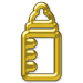 Gold game play achievement of a baby bottle