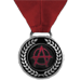 Anarchist Red game play medal award with anarchist symbol