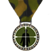 Nice Shot Green camouflage game play medal award with gun sight target