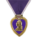 Purple game play medal award with purple heart