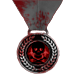 Bloody gray game play medal award with skull and bones