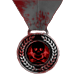 Survivor Bloody gray game play medal award with skull and bones