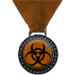 Brown game play medal award with biohazard symbol