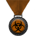 Bio Hazard Brown game play medal award with biohazard symbol