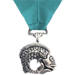 Light blue game play medal award with fish