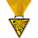 Demolition Bright yellow game play medal award with explosion