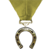 Gold game play medal award with gold horeshoe