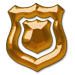Bronze game play achievement of a police badge