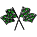 30,000 Races Won Emerald game play achievement of two flags