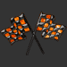 50,000 Races Won Firey orange fusion game play achievement of two flags