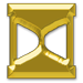 Gold game play achievement of an hourglass