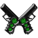 Emerald game play achievement of two handguns