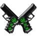 150,000 Wars Won Emerald game play achievement of two handguns
